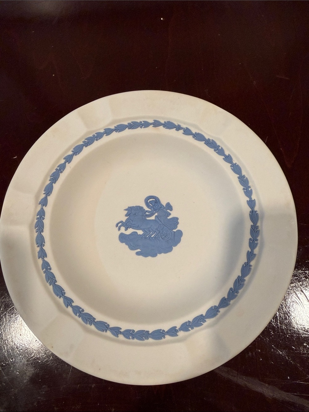 Vintage Wedgwood Jasperware Pegasus Plate and Large White Ashtray